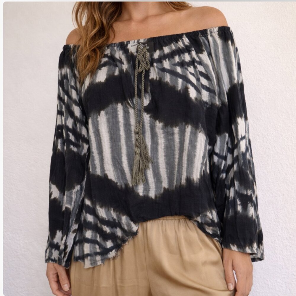 One Teaspoon Women’s Small Tie Dye Cotton Long Sleeve Boho Top